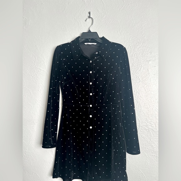 Zara Verona Mini Velvet Dress Size Medium - Picture 5 of 14